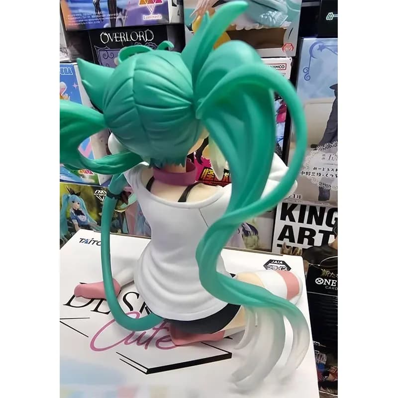 Figura Hatsune Miku da 12 cm con orecchie di gatto e pigiama a maniche corte, regalo per la decorazione del desktop Anime Bishoujo, modello d'azione in PVC
