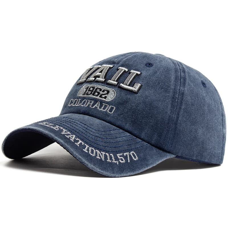 Men's baseball cap Fashion VAIL Embroidered letter of soft cotton Top Women's Hats Summer Casual Travel Visiera Rider cap Unisex Hat