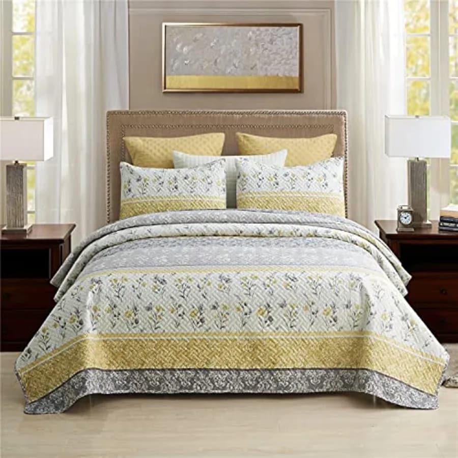 Set Copriletto 3 Pezzi con 2 Federe - Copriletto Boho Reversibile Morbido e Leggero