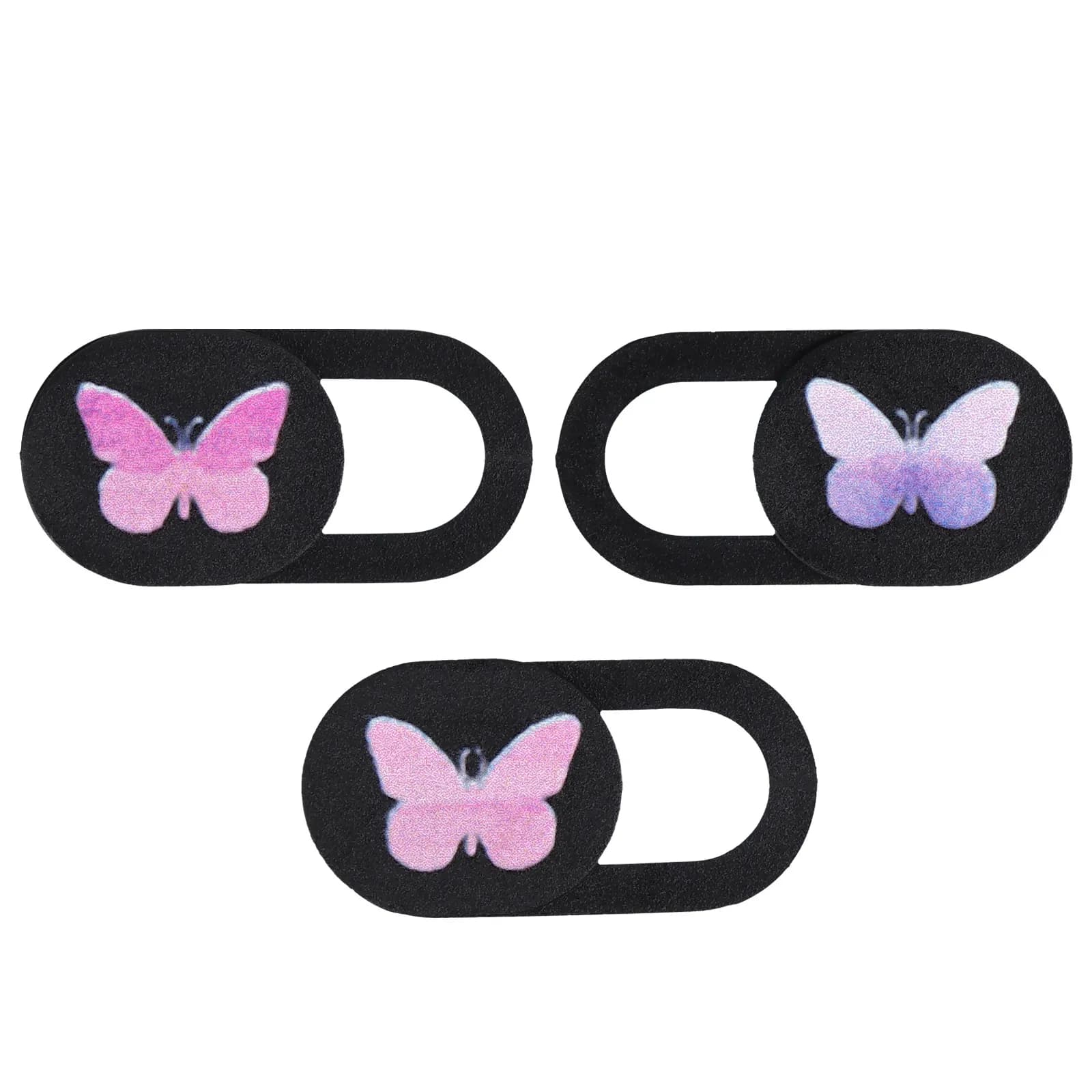3 piece sliding webcam covers, privacy lens cover for laptops and tablets, ultra slim decorative design with finger operation.