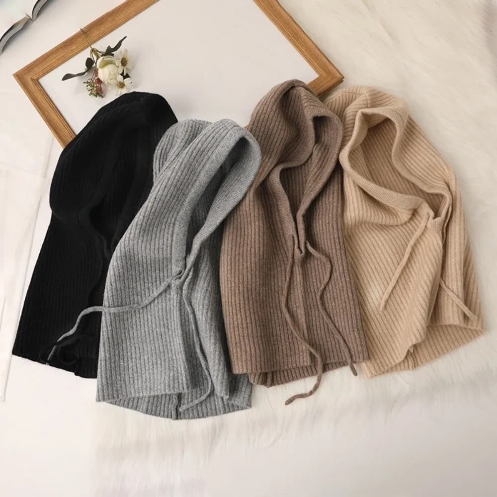 Winter Hats Maglia Worked with Hood, Windproof, Hot and Insulation, Breathable Elastic Berretti, Balaclava