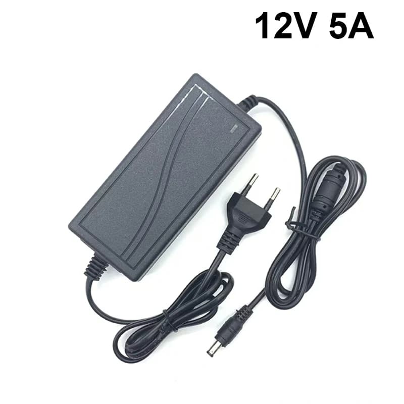 Adattatore di alimentazione 12V 5A 5000mA 100V-240V 60W Convertitore AC DC 12V 5A 2.1mm * 5.5mm DC Plug Trasformatori di illuminazione per CCTV