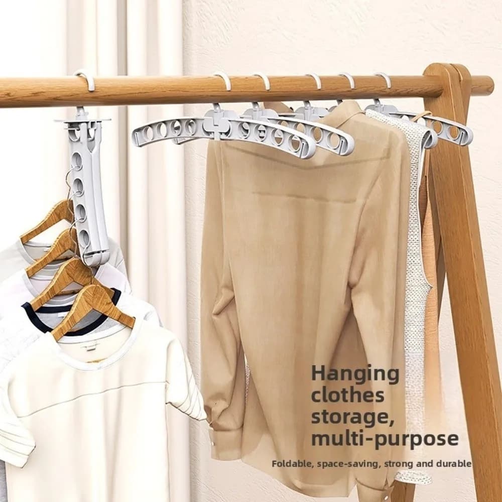 Plastic folding coat hanger Swivel clothes with design at 8 space saving holes 360 ° Multifunctional swivel coat rack for indoor use