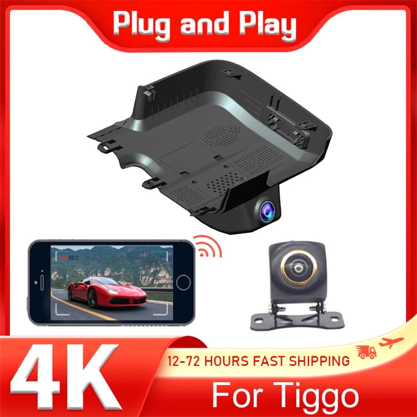 For Chery Tiggo 7Plus Tiggo 8Pro Deluxe 2022 2023 2024 2025 2026, 4K Dash Cam Auto DVR Camera Plug and Play Wifi Video