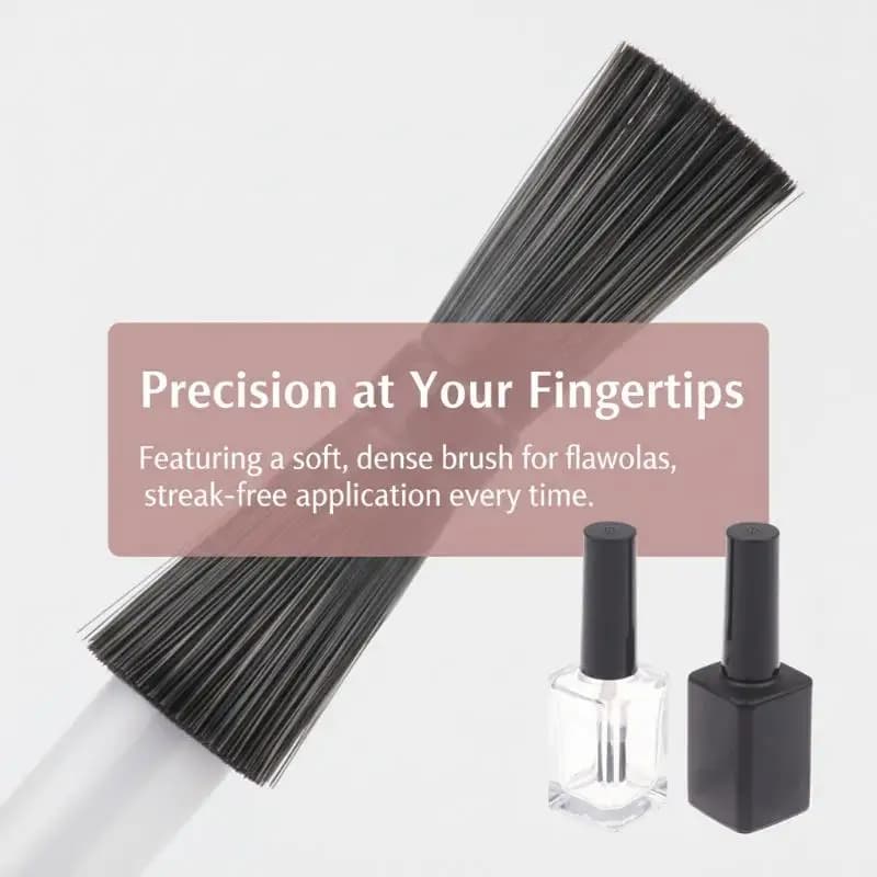 Flaconi vuoti per smalto da 15 ml, in vetro quadrato con pennello, contenitori riutilizzabili per nail art professionale e trucco