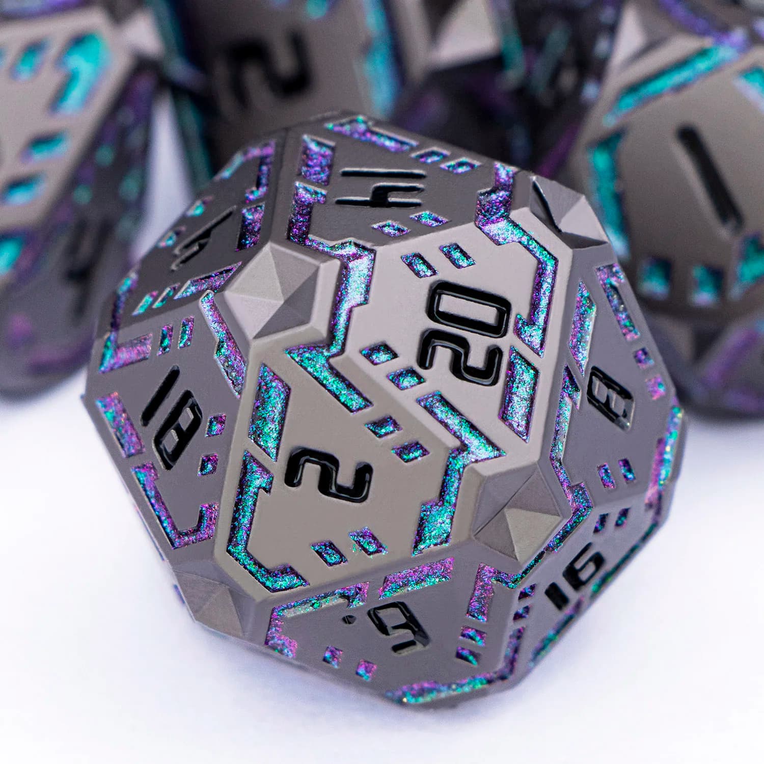 D dnd D D20 Metal Dice Set for DND Dungeon & Dragon Pathfinder Table Role Playing Game RPG Polyhedral Handmade D&D Stripe Dice