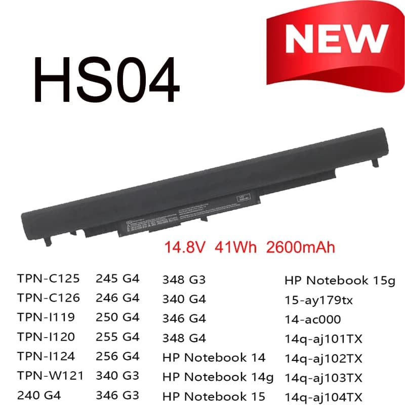 Batteria per Laptop HS03 HS04 per HP 807611-131 807956-001 807612-421 HSTNN-LB6U 15-AY039WM 14 17 TPN-I119 240 245 246 250 G4/G5 255