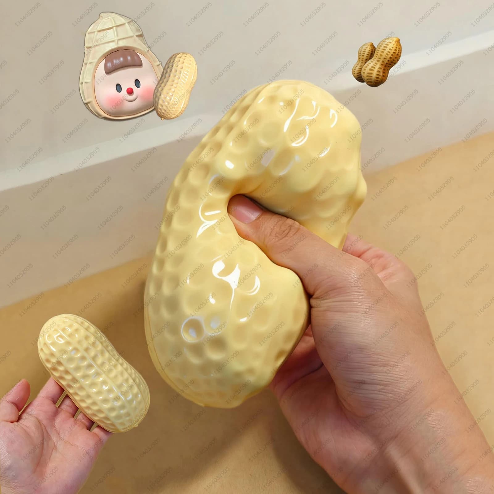 Pallina Antistress A5 a Forma di Arachide, Giocattolo Morbido e Croccante, Gioco Sensoriale Antistress per Bambini e Adulti