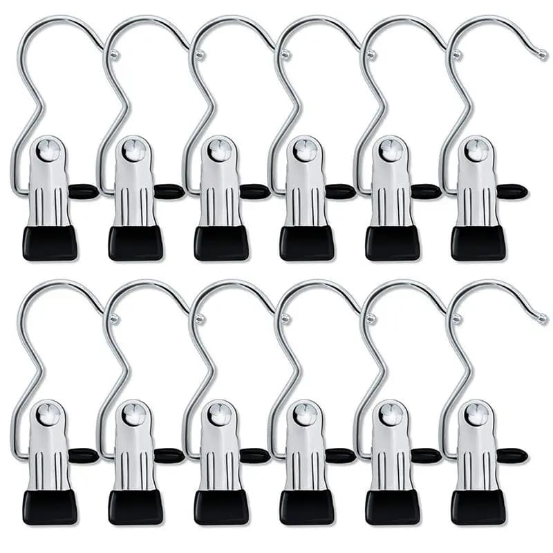 ABGG-30PCS Organizzatore per leggings da appendere nell'armadio, salvaspazio, portatile, in acciaio inossidabile, con clip singole