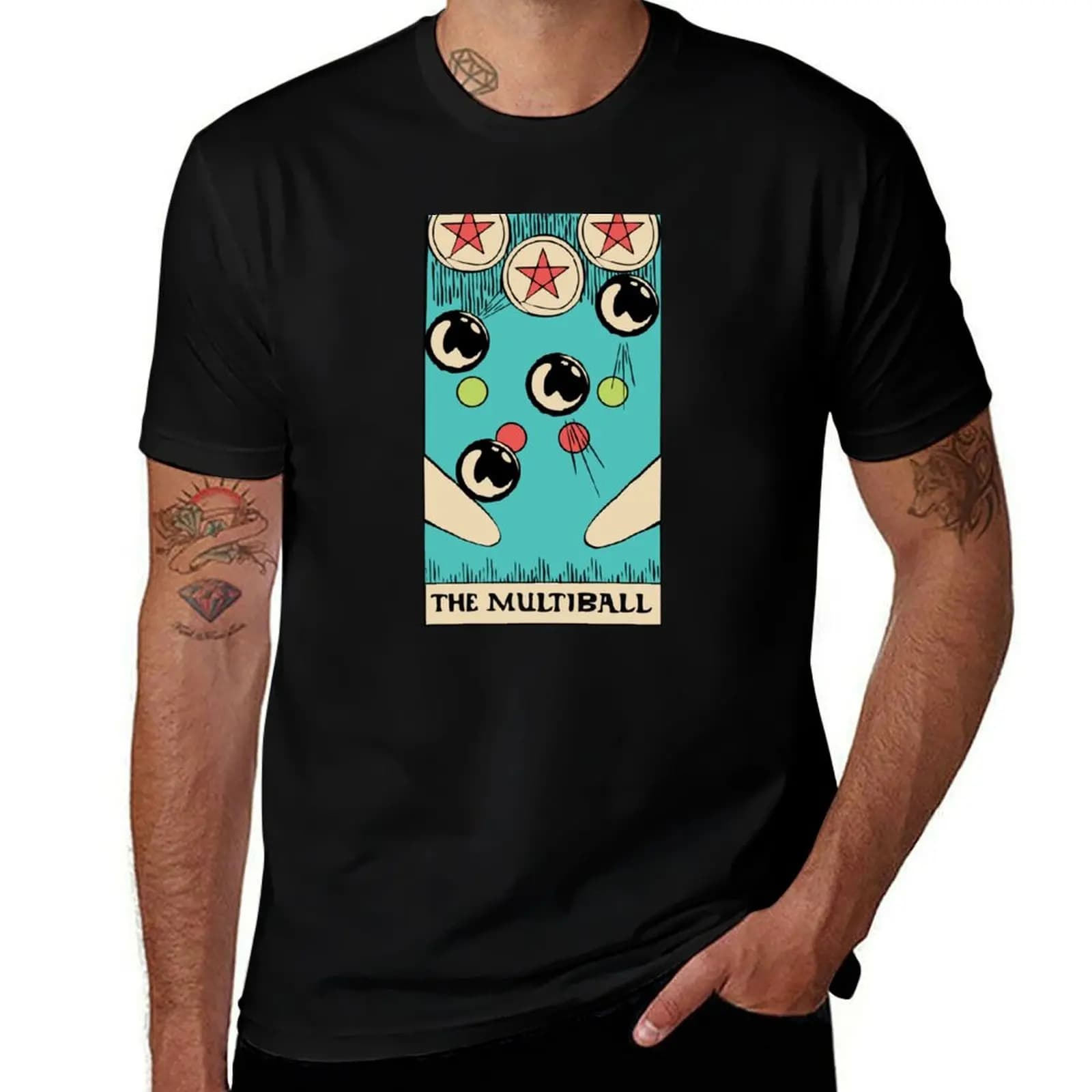 Multiball Ball Tarot Card T-Shirt Durable Work Wear T-Shirt