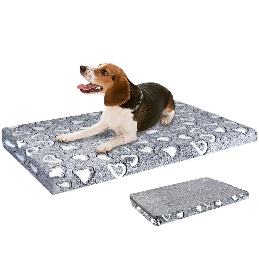 Tappetino per gabbia per cani, reversibile, fresco e caldo, elegante, impermeabile e lavabile in lavatrice, adatto a cani di taglia piccola fino a XXL, grigio