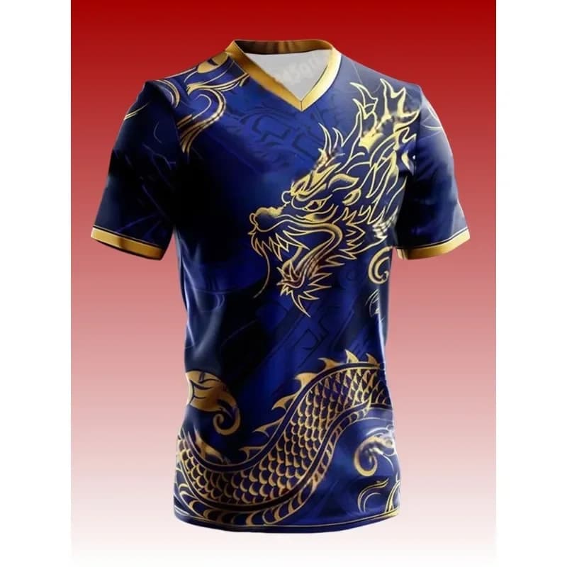 Nuova Maglia da Calcio 2026 Edizione Speciale con Stampa Drago, Manica Corta, Traspirante, per Uomo e Donna