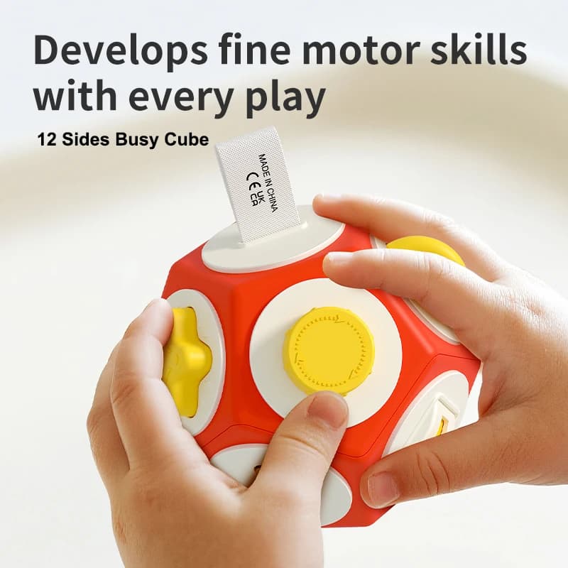 Montessori Busy Cube Busy Board for Toddlers, Sensory Toys Airplane Car Travel Activities for Boy Girl Gifts Valentine Day's