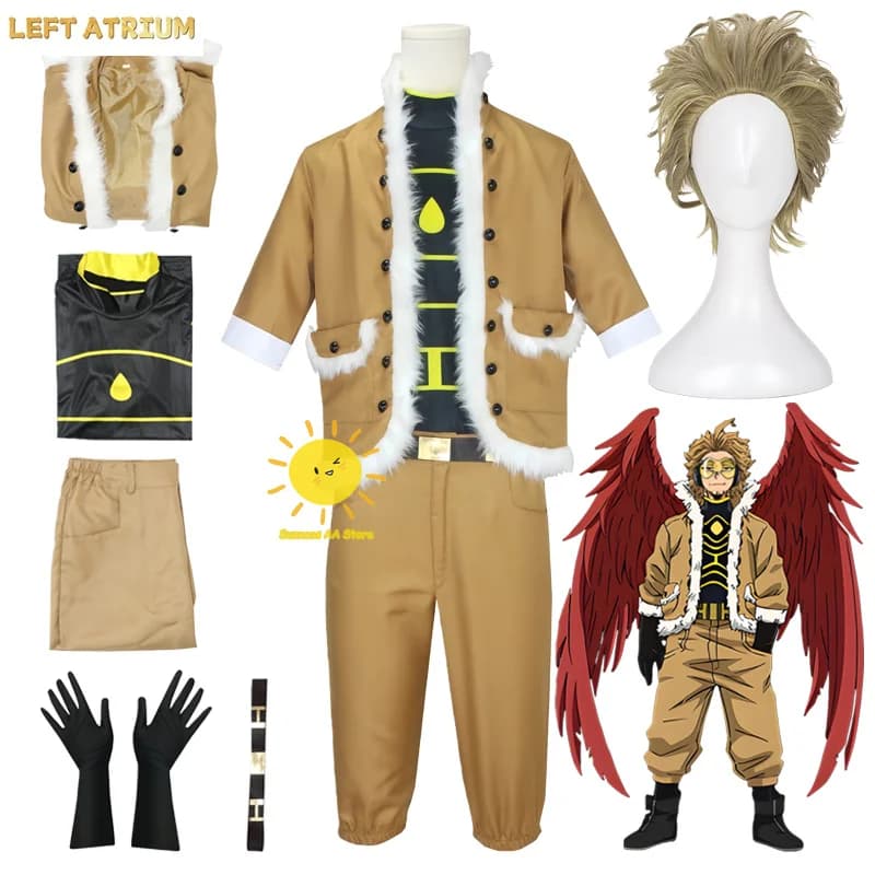 Anime Hawks Cosplay Costumes My Hero Academia Cosplay Jacket Shirt Pants Gloves Hawks Suits Wig Halloween Carnival Cos Adult Men