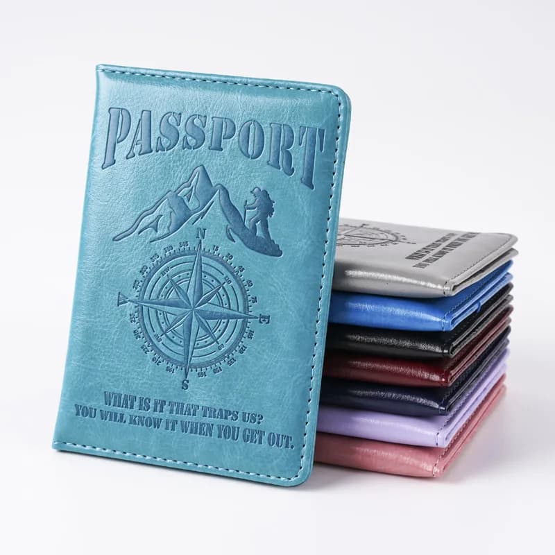 New Travel Wallet Passport Holder Adventure Compass Pattern Passport Cover Travel Multifunction Bank Card ID Holder
