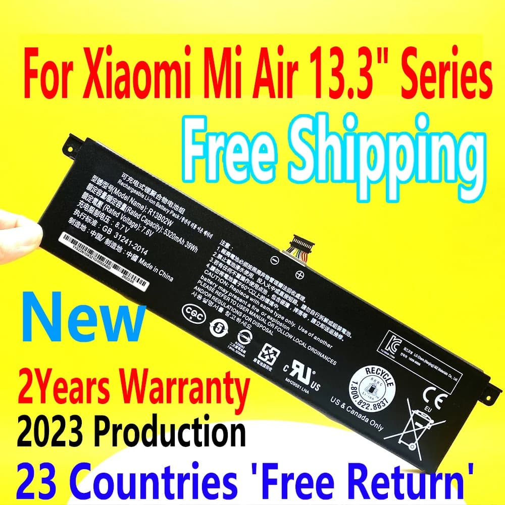 DODOMORN nuovo R13B01W R13B02W per Xiaomi Mi Air 13.3 "Series Tablet Laptop batteria PC 7.6V 39WH 5320mAh