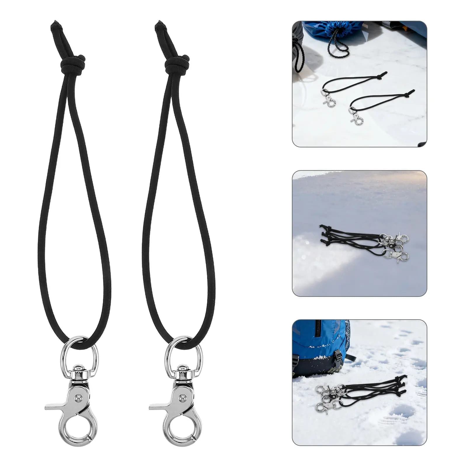 Set di 4 Corde di Sicurezza per Snowboard, Cinghie in Nylon per Sci, Corda Elastica Regolabile Antiscivolo per Sport Invernali