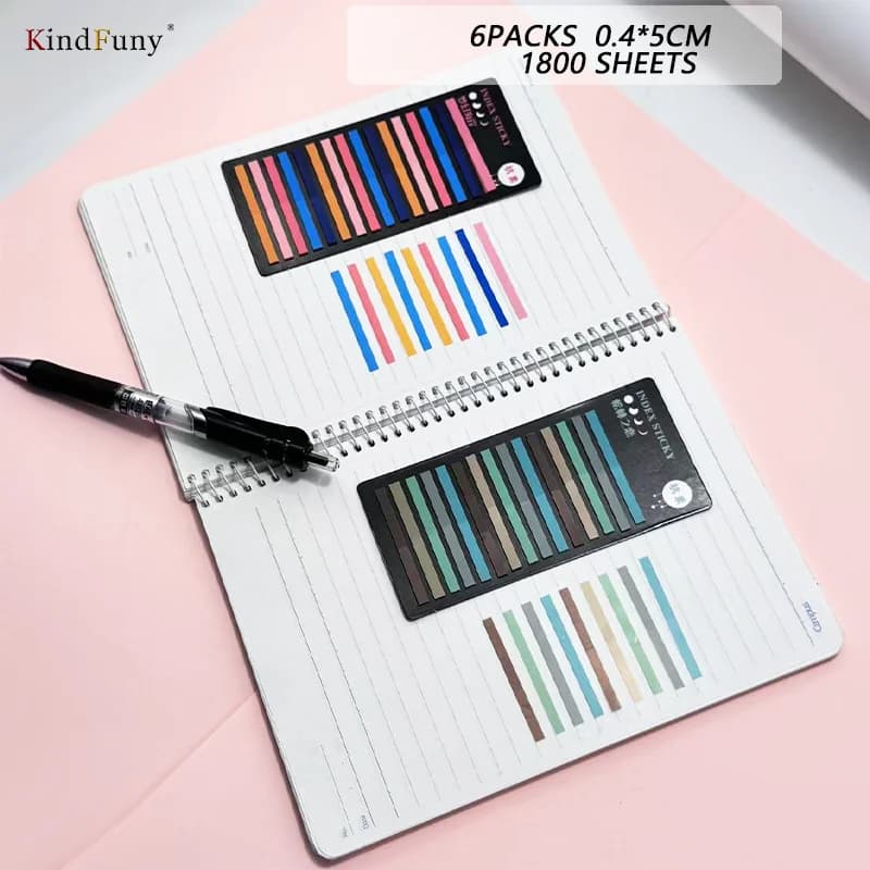 KindFun 7600 Lenzuola Arcobaleno Indice dei Colori Memo Pad Note Appiccicose Adesivo di Carta Blocco Note Segnalibro Materiale Scolastico Cancelleria Kawaii
