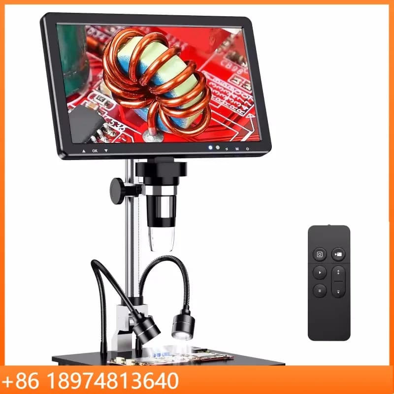 Nuovo microscopio digitale DM12 da 10,1" HD-MI per riparazioni mobili, microscopio elettronico per saldatura