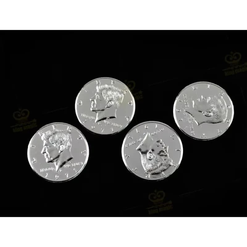 2 pezzi doppia faccia moneta magica trucco metà dollaro 2 lati testa mago puntello moneta trucchi magici divertente moneta magica giocattoli giochi per principianti