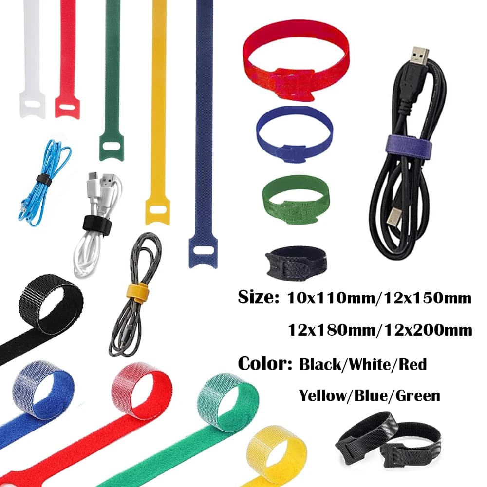 Fascette per cavi riutilizzabili da 25 pezzi, cinghie di gestione dei cavi rilasciabili per cavi per mouse auricolari, fascette per organizer in nylon a sgancio rapido