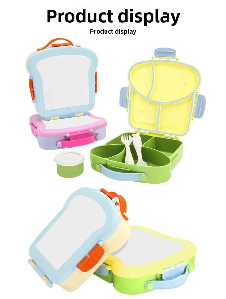 Blank Toast-shaped Plastic Lunch Box Sublimation Blanks for Heat Transfer Printing DIY Personalized Patterns