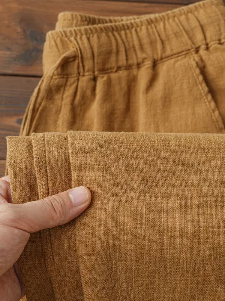 Pantaloni Chino casual in cotone e lino da uomo Pantaloni sportivi larghi leggeri in cotone a gamba larga Pantaloni sportivi da lavoro dritti da jogging maschili