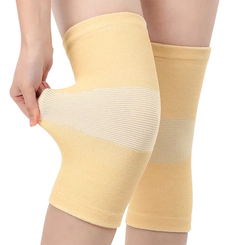 Ginocchiere in carbone di bambù per uomo e donna - Maniche termiche traspiranti in maglia sottile con impugnatura antiscivolo, comfort di supporto articolare