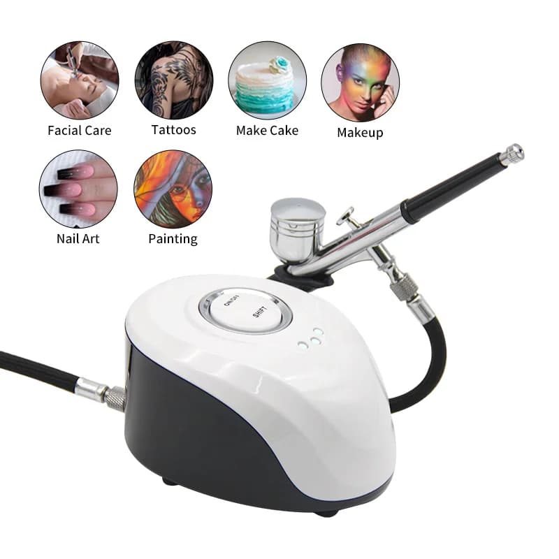 Professional Aerograph Nail Machine Spray Gun Art Paint Tattoo Craftsmanship Cake Sprayer Buckle Tool Oxygen Compressor