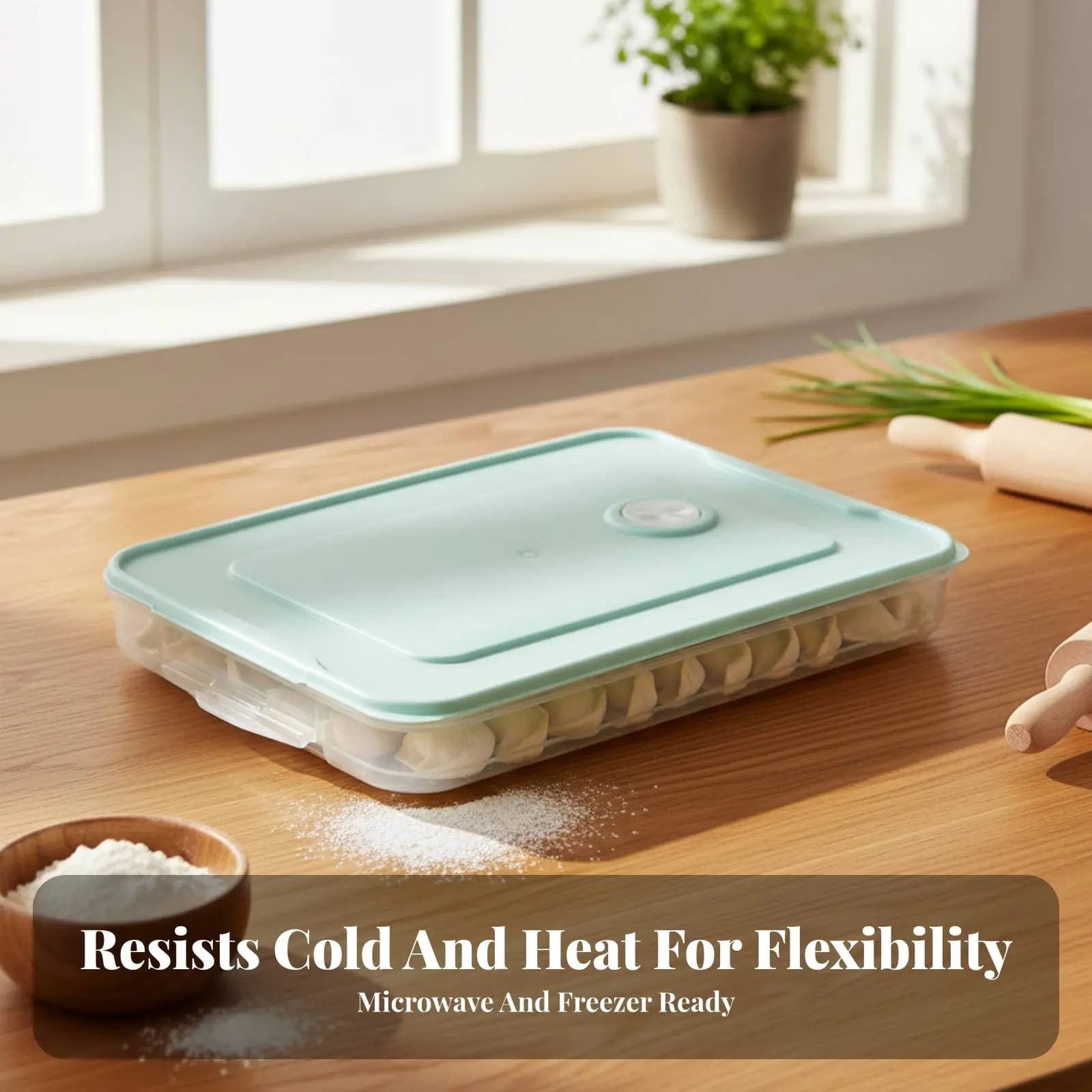 Dumpling Storage Box Non-Stick Texture Dumpling Freezer Tray Stackable Freezer Container Odor Resistant Multi-Tier Food Tray