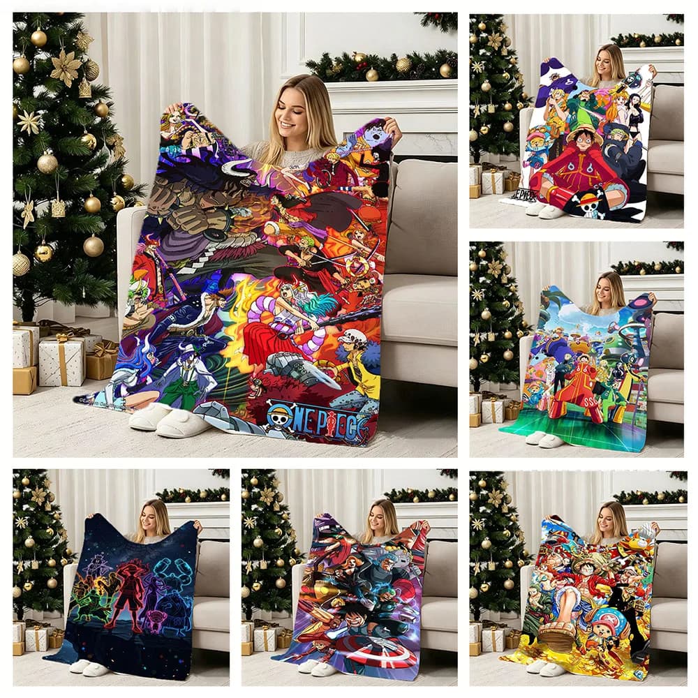 3D One P-Piece Zoro Luffy Hot Cartoon Anime Soft Warm Flannel Blanket For Wall Living Room Decor Bed Picnic Office Birthday Gift