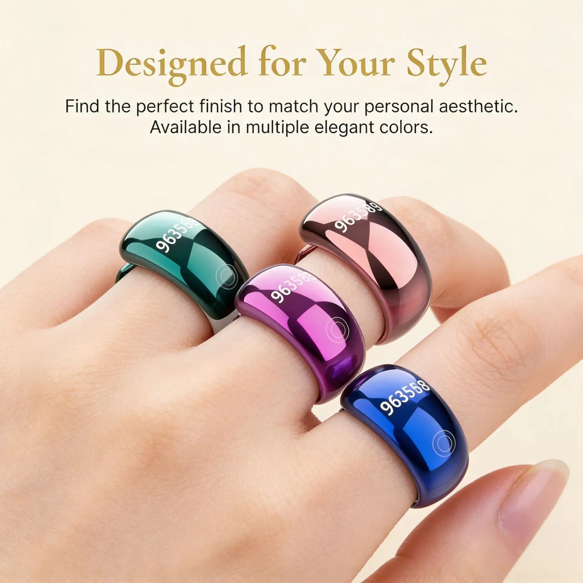 Smart Ring South East Asia Hot Sale Counter Interchangeable Ring Holder OLED Display Electronic Counter Hand Press Ring