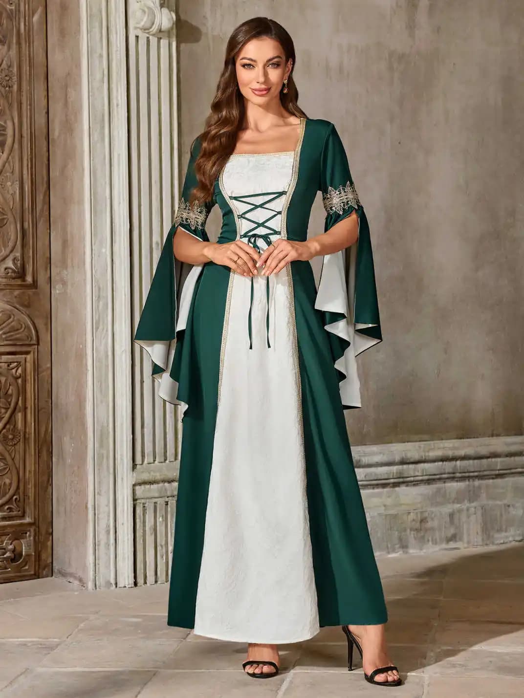 Women's Renaissance Costume, Medieval Dress, Irish Pirate, Ren Faire, Halloween Victorian Dresses