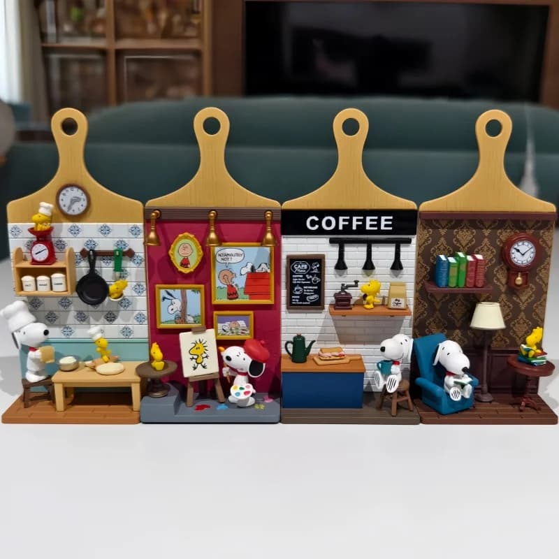 Re-Ment Peanuts Snoopy Miniature Scene Blind Box - Pendant from Wall to Tagliere Shape, Figurine for Role Games, Set Diorama Miniature Daily Life