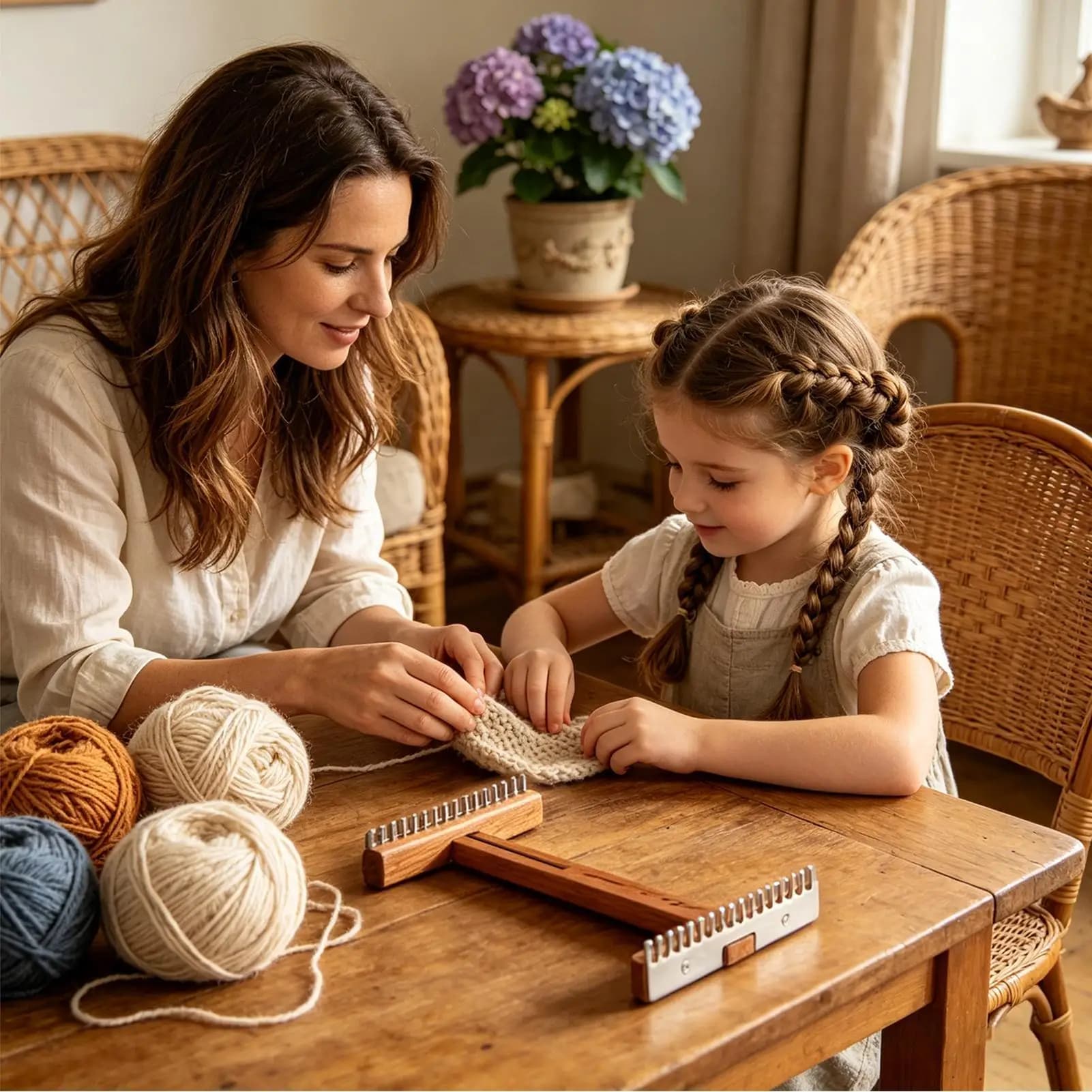 Weaving Loom Kit Adjustable Wooden Frame Sewing Machine Tapestry Loom For Home School Art Class Workshop Studio Family Gathering