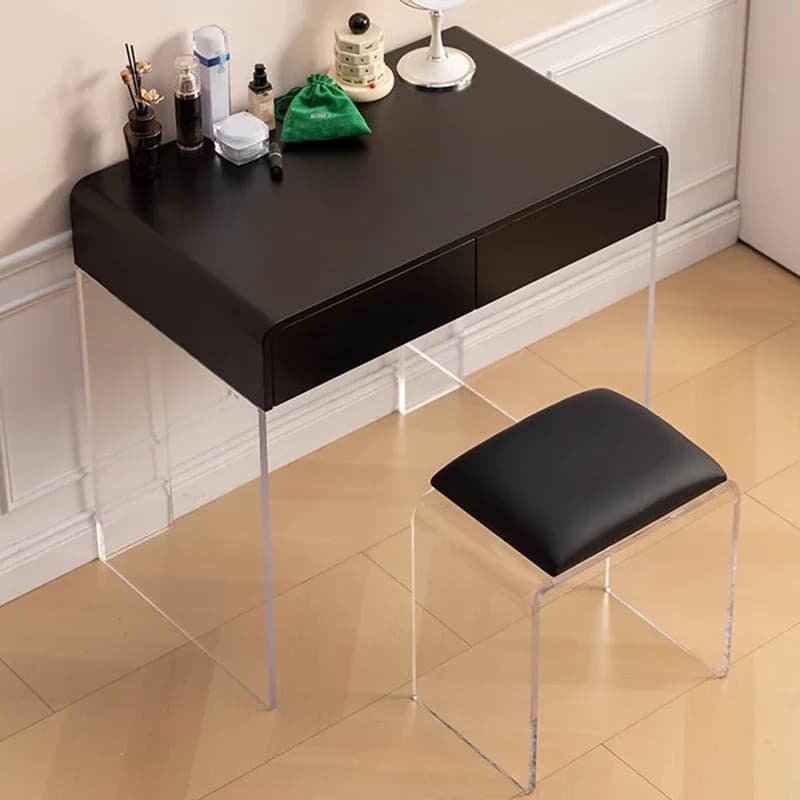 Acrylic Black Vanity Table Cheap Beauty Cosmetics College Dorm Essentials Dressing Table Organizer Penteadeira Home Decoration
