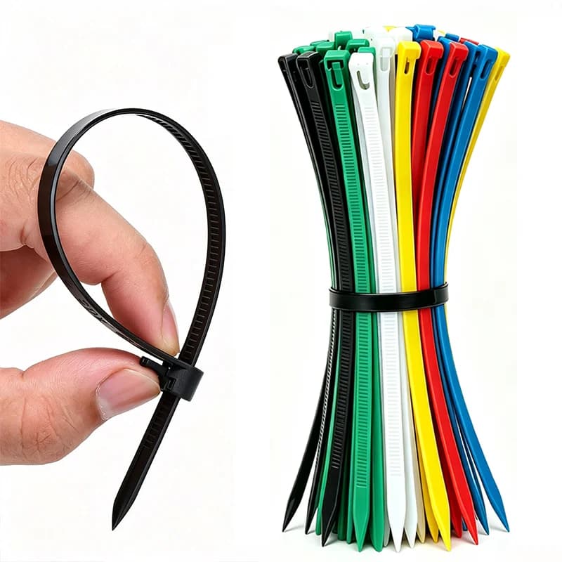 Cable Management Zip Ties Reusable Nylon 3.6x150mm Removable Lock Loop Ties Mixed Colors Black White for Home Garage Garden