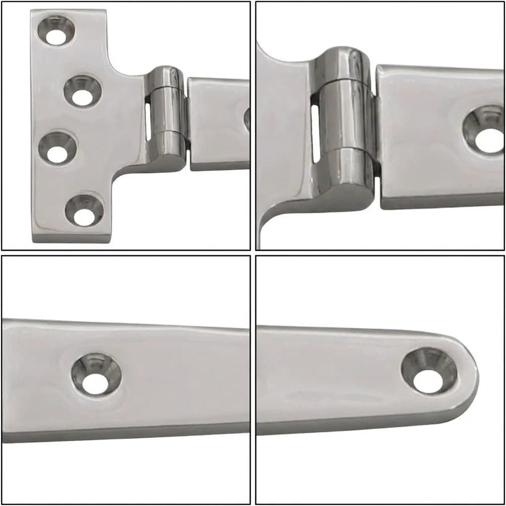 316 Stainless Steel T Hinge with Screws for Marine For Hatch Doors Boats RV Deck Panels Cabin Water Tank Covers
