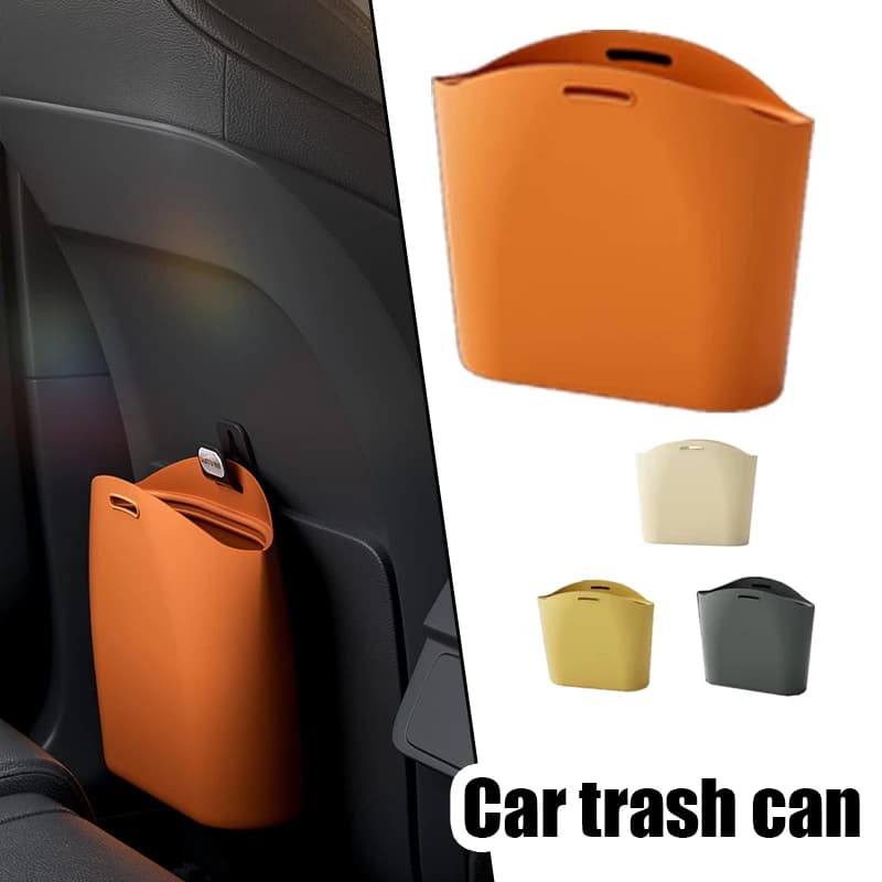 Bidone della spazzatura per auto in silicone Bidone della spazzatura portatile sospeso per la conservazione dei veicoli e gli organizzatori salvaspazio dei rifiuti Bidone della spazzatura pieghevole