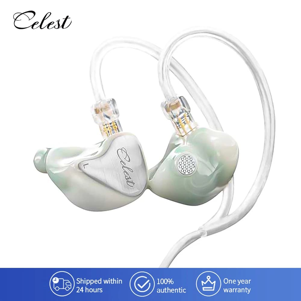 Celest Wyvern Pro Auricolare intraauricolare cablato con microfono Driver LCP da 10 mm Cuffie da gioco per streaming live Cavo staccabile da 0,78 a 2 pin