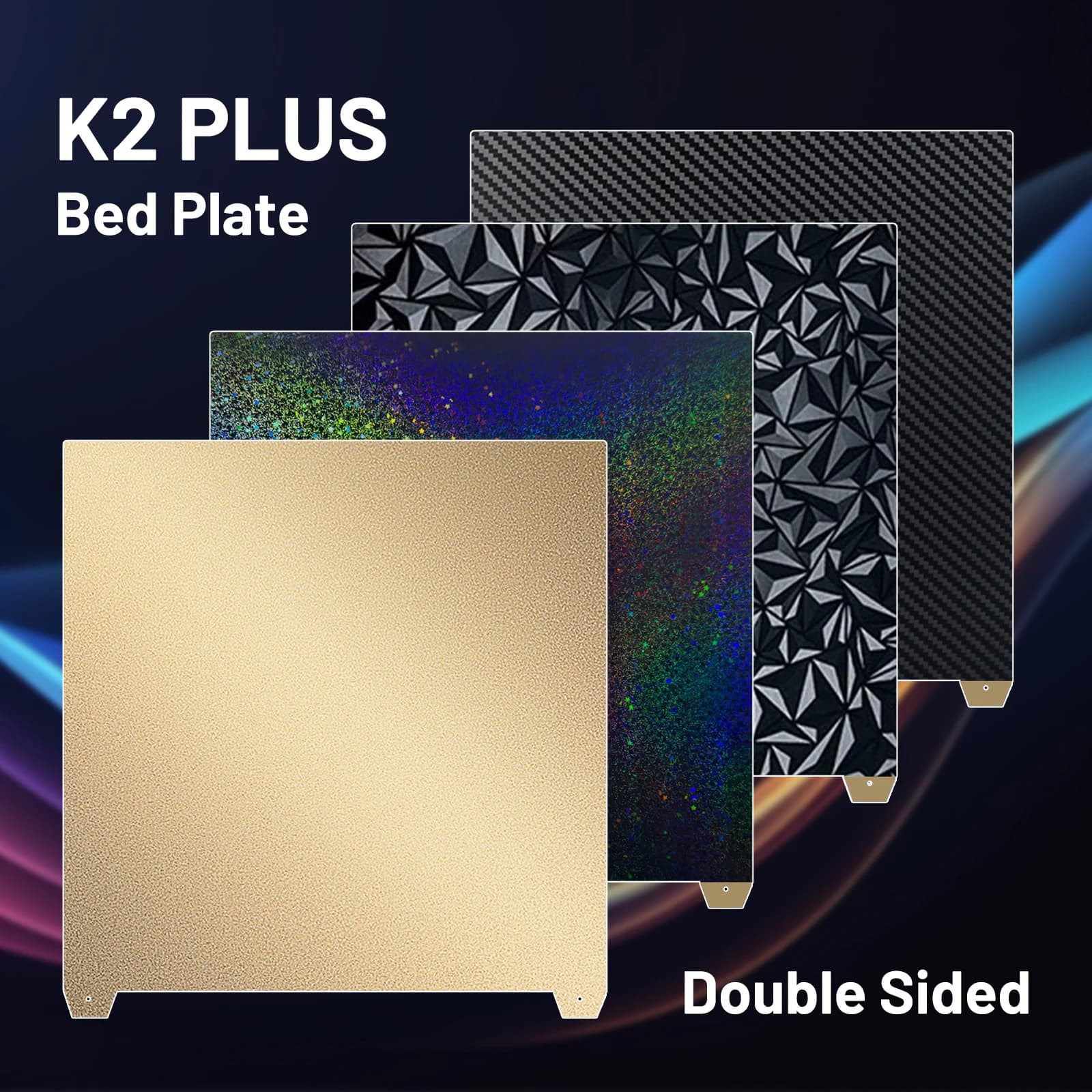 For Creality K2 PLUS PEI construction plate smooth structure PEO PET 370x370mm Steel sheet for springs for Creality k2 Plus Combo Heat Bed