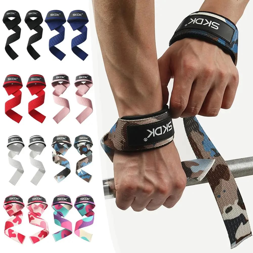 Cinghie di sollevamento Palestra Cinghie da polso in silicone antiscivolo Allenamento Brace Polsino Imbottito a mano Bar Power Thumb Strap Supporto L3M8