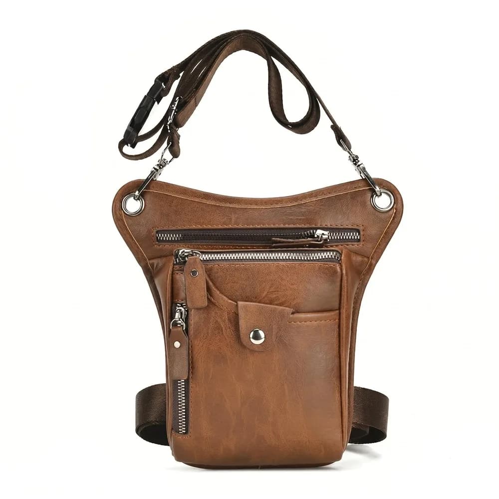 Vintage PU Leather Waist Pack Drop Leg Bag Men Women Belt Hip Bag Multifunction Motorcycle Bicycle Outdoor Hiking Camping Bag