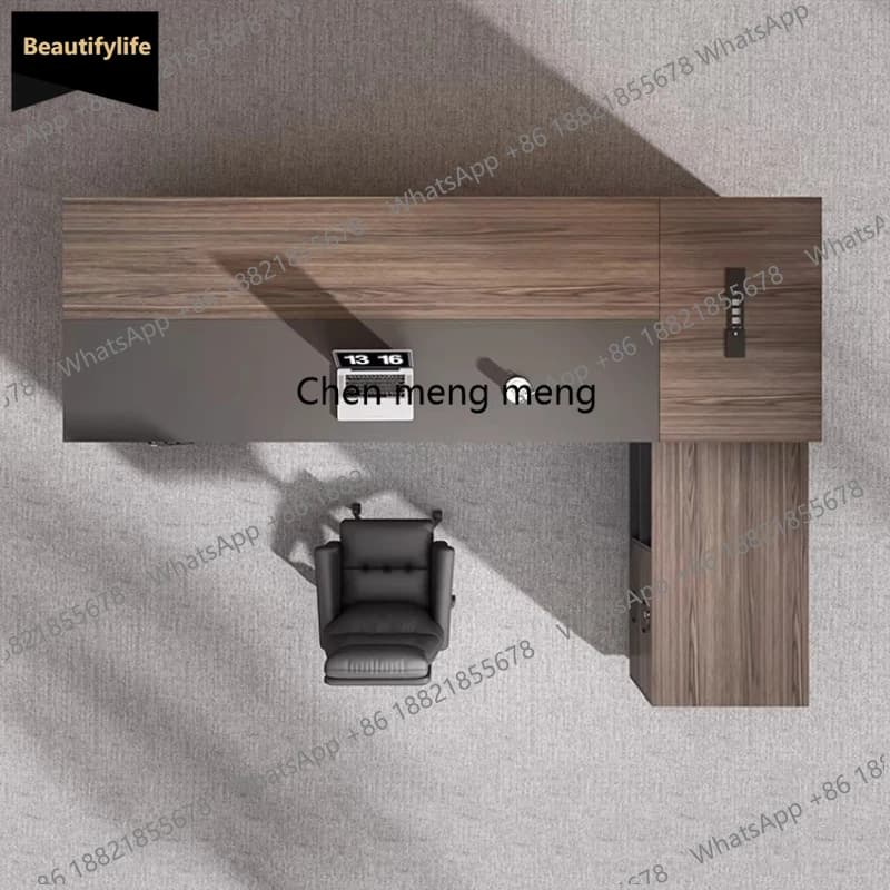 Scrivania da Gaming B567 con Sedia Ergonomica, Tavolo Direzionale a L per Ufficio, Organizzatore Esecutivo con Armadietto Portadocumenti