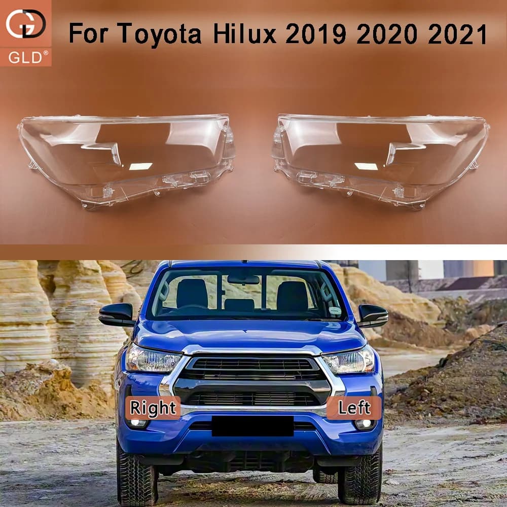 Copertura faro anteriore auto per Toyota Hilux 2019 2020 2021, copertura in plastica per fari bassi, paralume, guscio faro