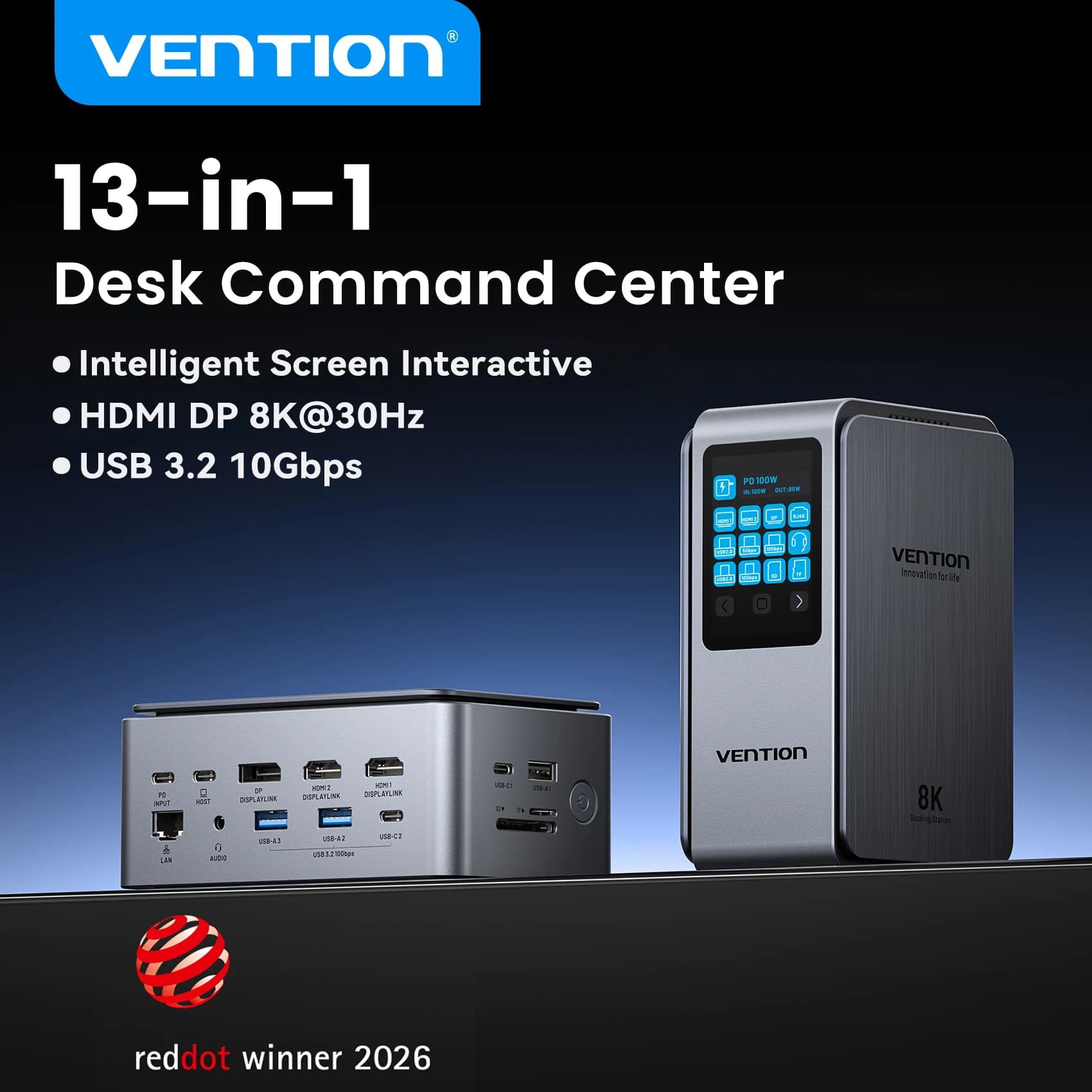 Vention Smart Screen 13 in 1 8K@30Hz USB C MST Docking Station Hub Triplo Monitor USB 3.2 10Gbps per MacBook Pro Laptop Windows