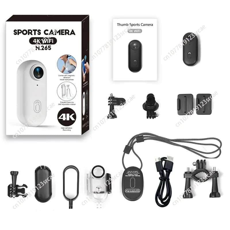 Squisita action camera H.265 montata magneticamente WIFI 1080P/4k con copertura rimovibile Telecamera per pollice impermeabile da 30 m
