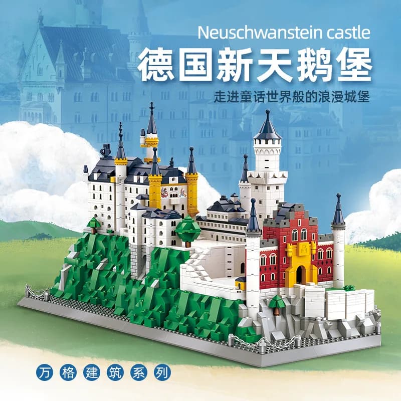 Modello del Castello di Neuschwanstein, 1969 Pezzi, Set di Costruzioni in Mattoncini, Monumento Mondiale, Giocattolo 6226