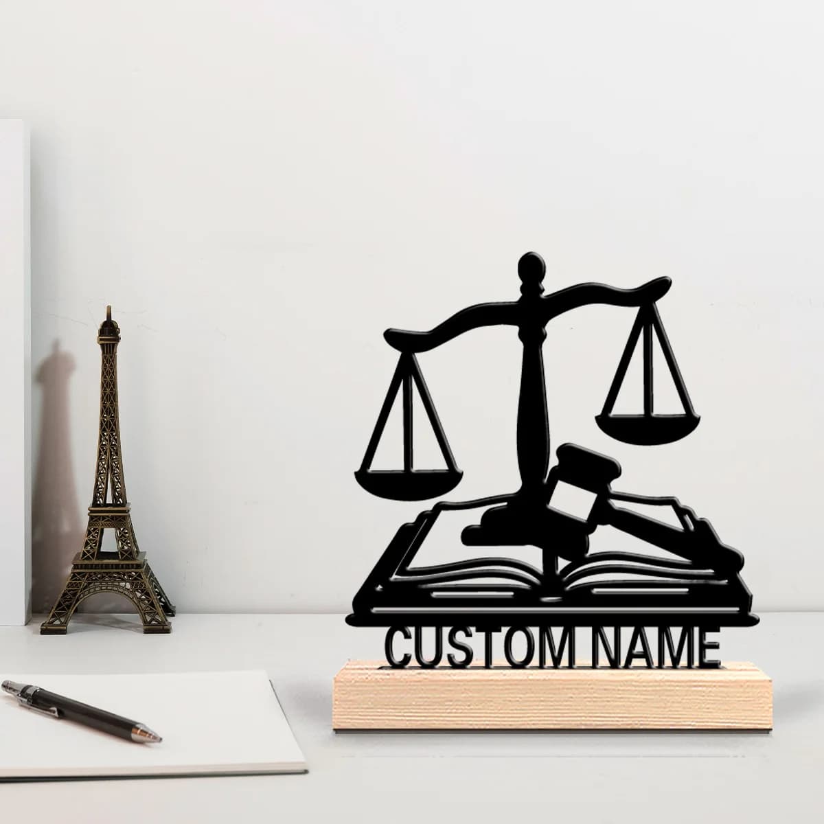 1 pezzo di divertente opera d'arte personalizzata in metallo con base in legno, decorazione da tavolo, un regalo con cornice in legno per gli appassionati di danza.