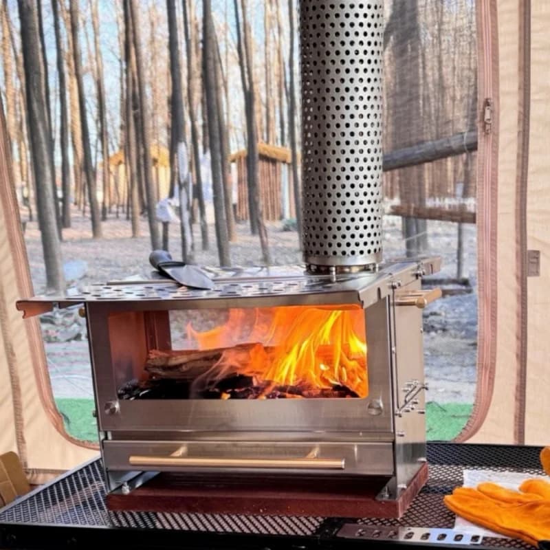 Camping Stove FireWood Brasero Stainless Steel Portable Table Stove Outdoor picnic stove Kitchen oven with fireplace